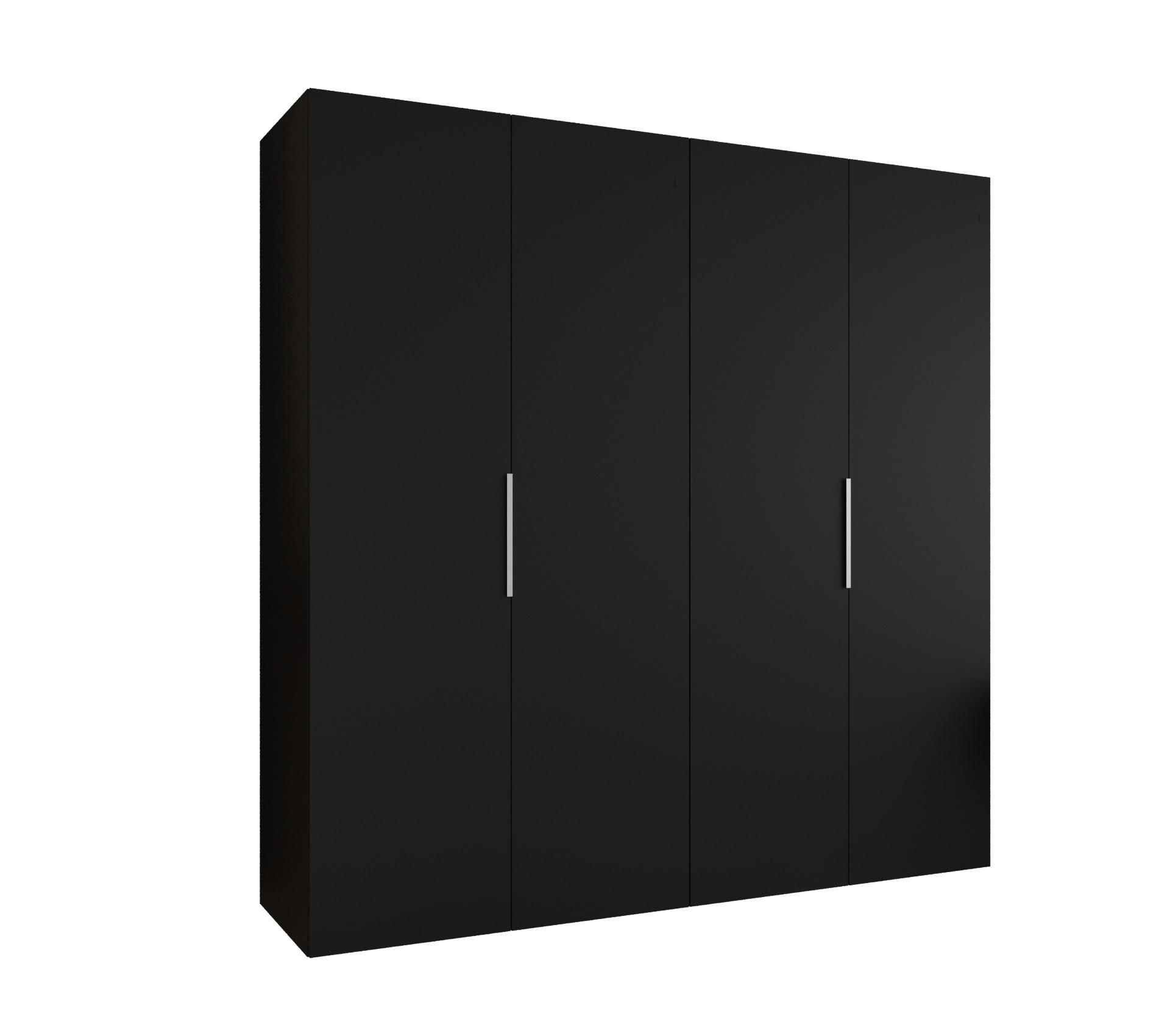 Möbel Kryspol Drehtürenschrank Schwarz, Kaschmir 200x202x52 cm