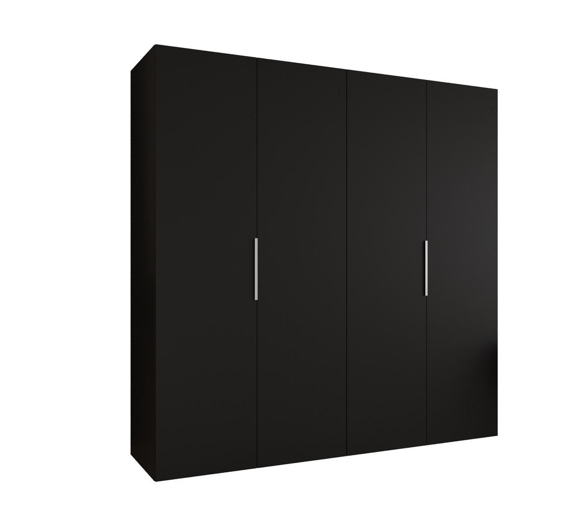 DREHTÜRENSCHRANK 202/200/52 4-türig - Kaschmir/Schwarz, Holz (200/202/52cm) - MÖBEL KRYSPOL