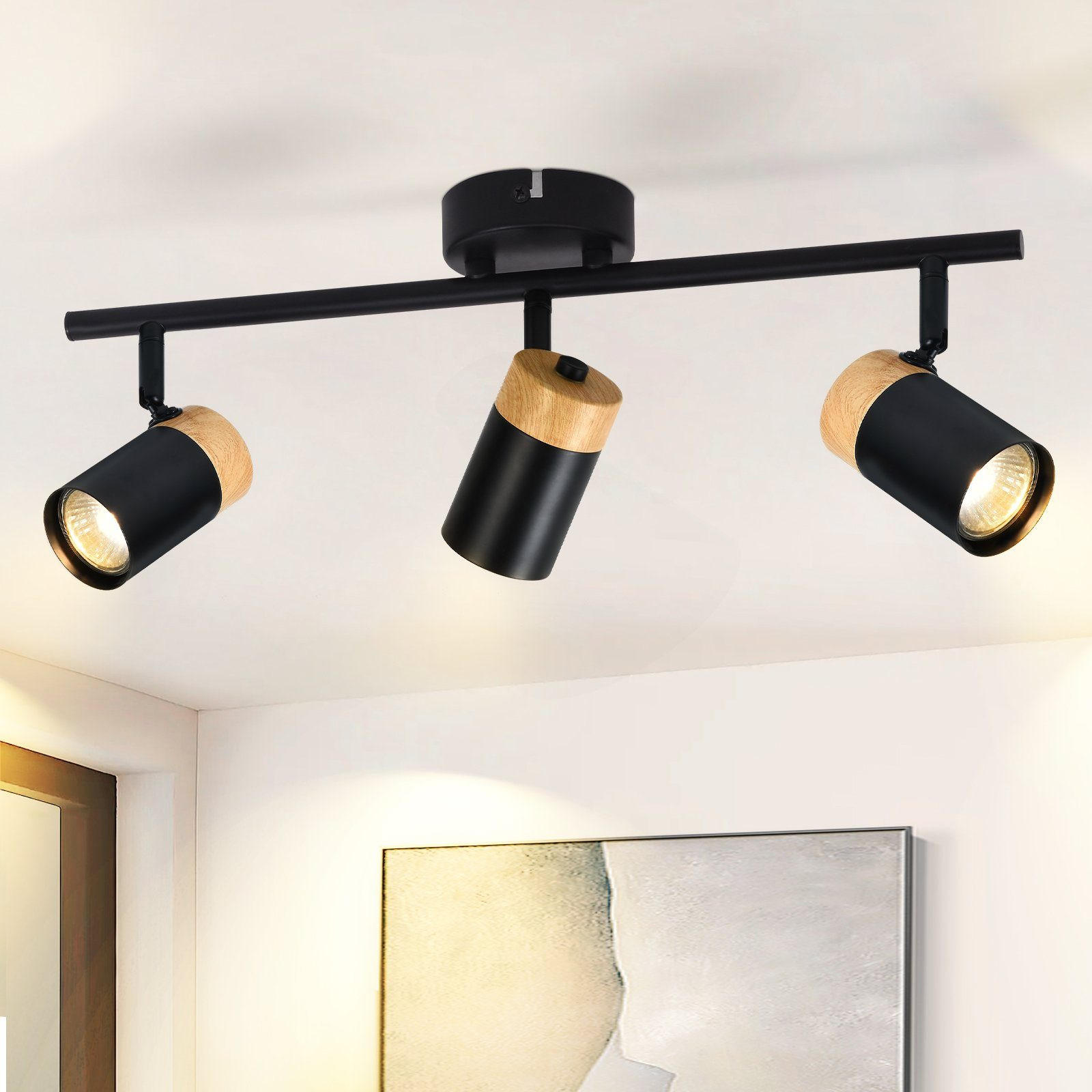 DECKENSTRAHLER Heinrich 9/19/41.5 cm - Schwarz, Metall (41.5/9/19cm) - ZMH