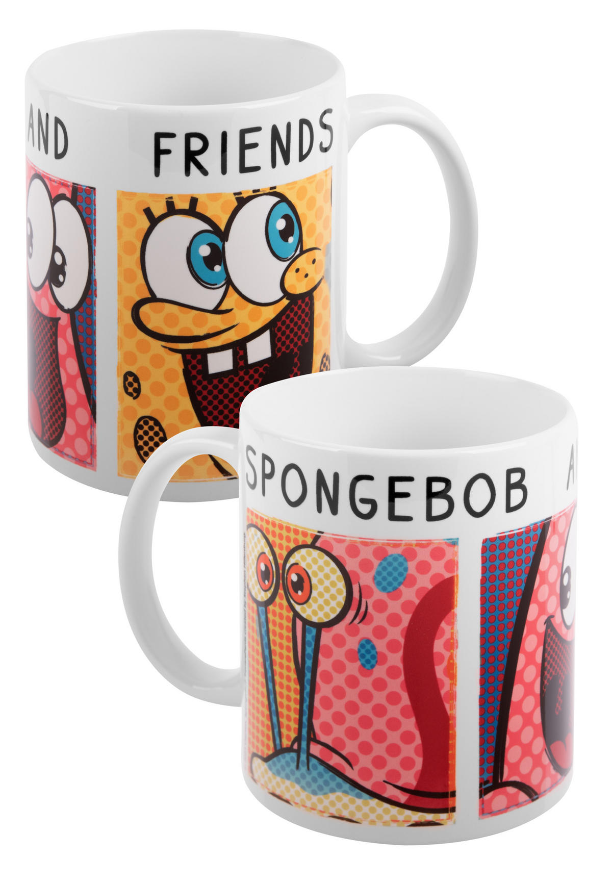 BECHER Spongebob Schwammkopf Friends Mehrfarbig 320 ml - Multicolor, Keramik (0.32L)