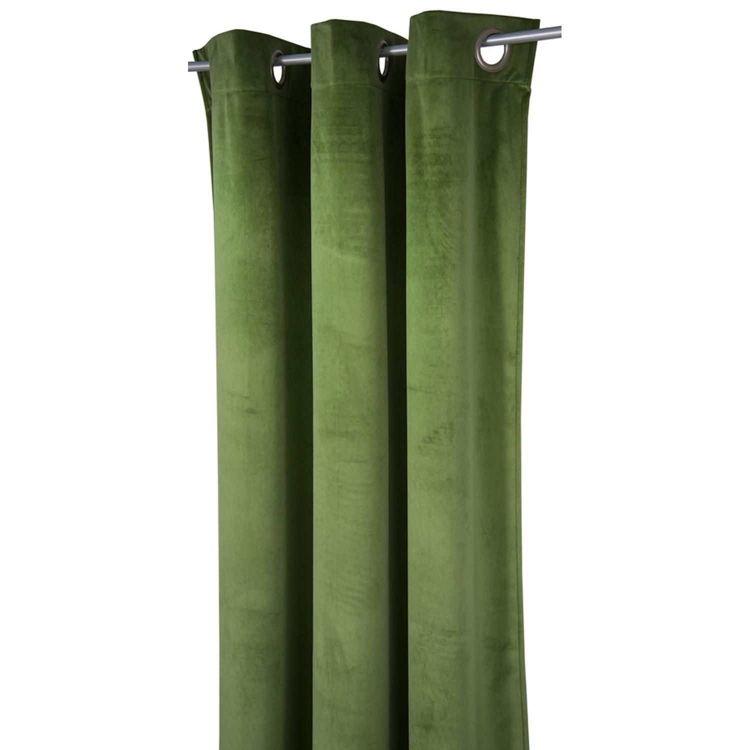 BLICKDICHTER ÖSENVORHANG French Velvet - Olivgrün, Textil (135/0.5/245cm) - Tom Tailor