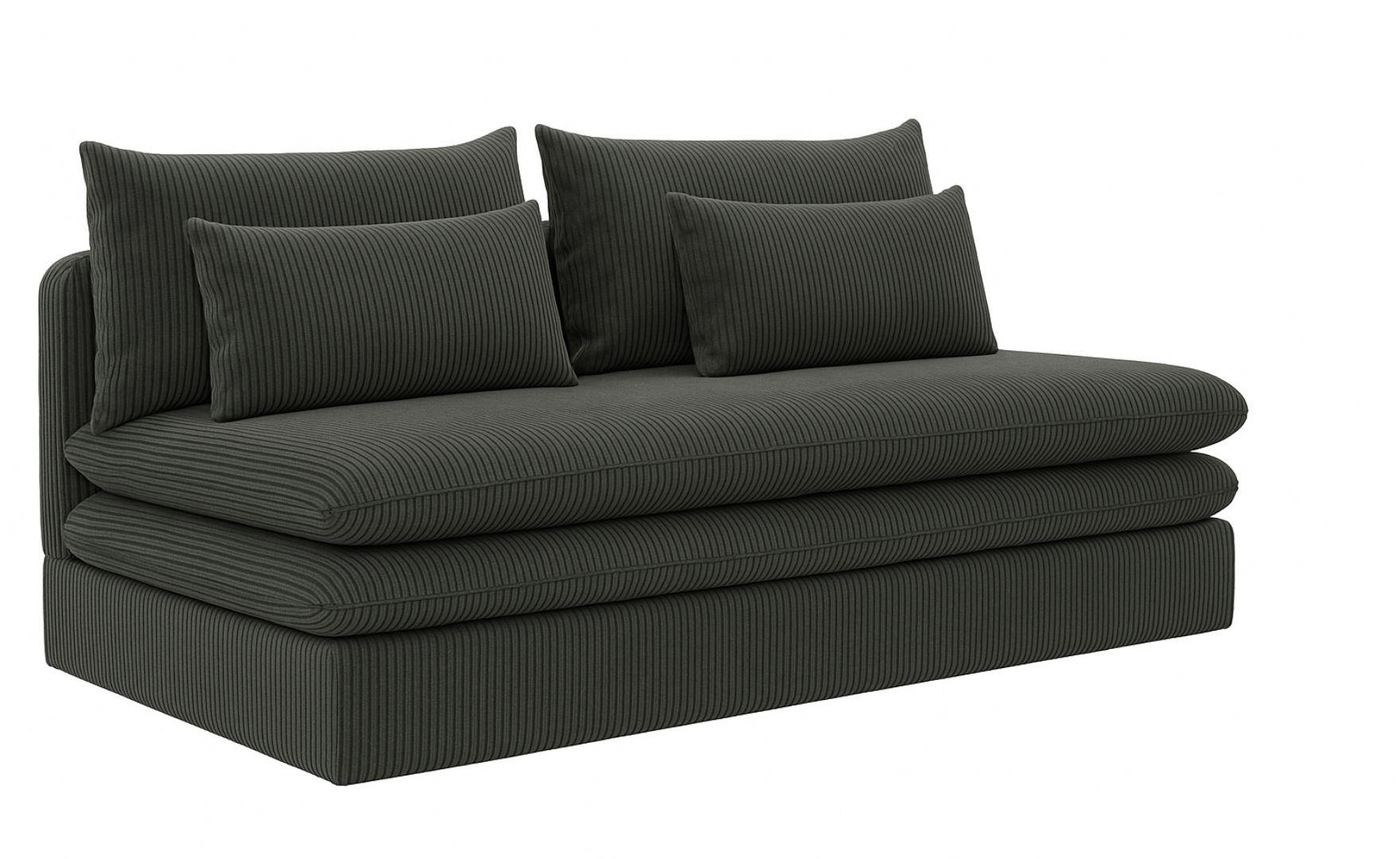 SCHLAFSOFA Mit Bettkasten NELIA, Stoff Poso, Grau - Grau, Holz (190/75/90cm) - Kaiser Möbel