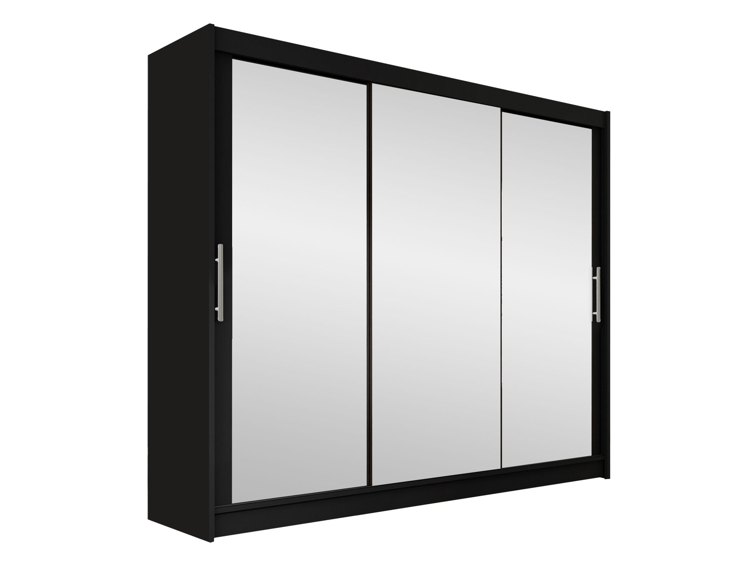 KLEIDERSCHRANK Aston III - Silberfarben/Schwarz, Holzwerkstoff/Kunststoff (250/215/58cm) - MIRJAN24