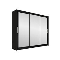 KLEIDERSCHRANK Aston III - Silberfarben/Schwarz, Holzwerkstoff/Kunststoff (250/215/58cm) - MIRJAN24
