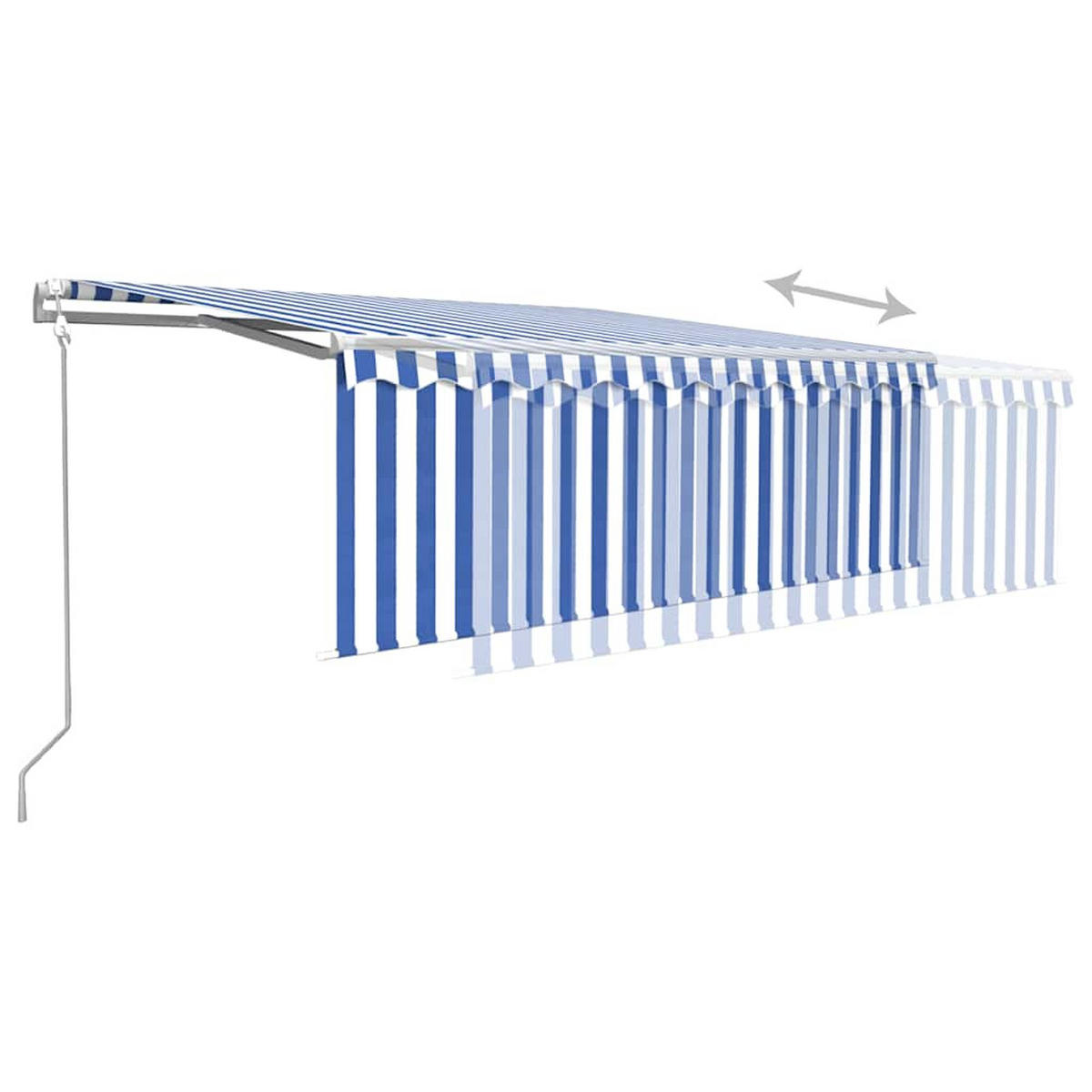 MARKISE Automatisch Einziehbar mit Volant 4x3 m Blau - Blau, Metall (400/1/400cm) - furnicato