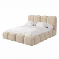 POLSTERBETT SUENO MAXI 180x200 cm in Creme, gepolstertes Kopfteil, Metalllattenrost, Bettkasten, Chenille-Stoff - Creme/Naturfarben, Holz/Textil (180/200cm) - Muffo