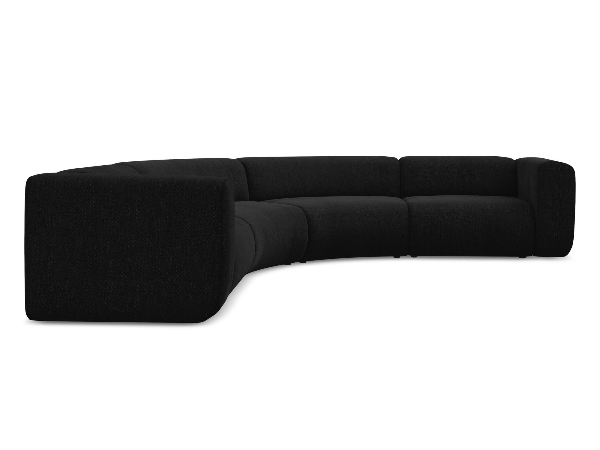 ECKSOFA Chenille Stoff Schwarz - Schwarz, Kunststoff/Textil (318/318cm) - Makamii