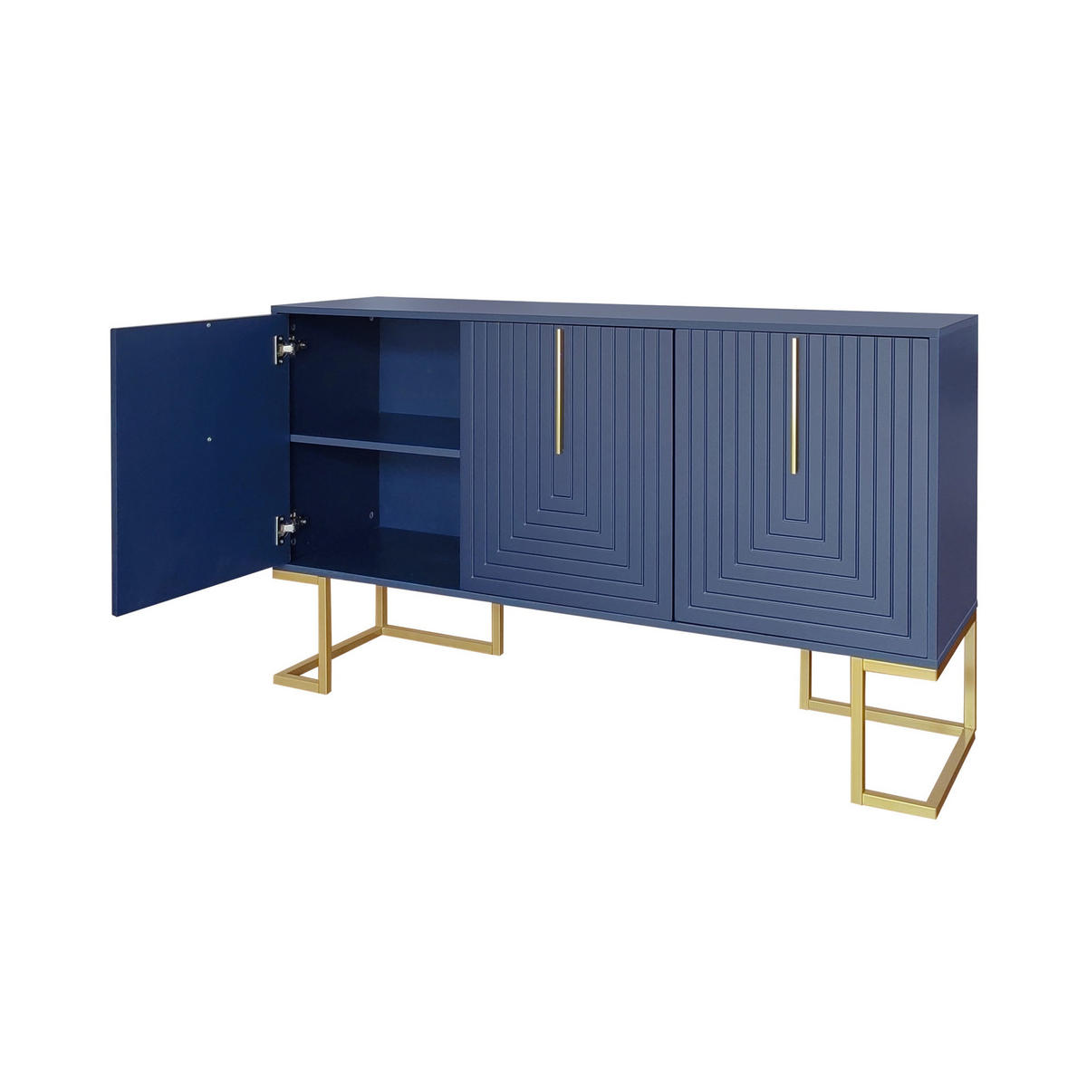 SIDEBOARD 3-türig mit verstellbaren Regalböden MDF Navy Blue - Blau, Holzwerkstoff (138/80.5/40cm) - Meubliv