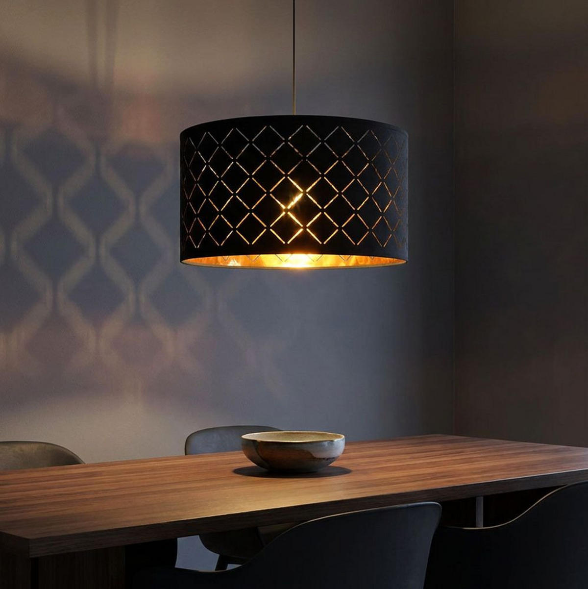 LED HÄNGELEUCHTE Metall Schwarz Gold - Schwarz, Metall (40/40/140cm) - Globo Lighting