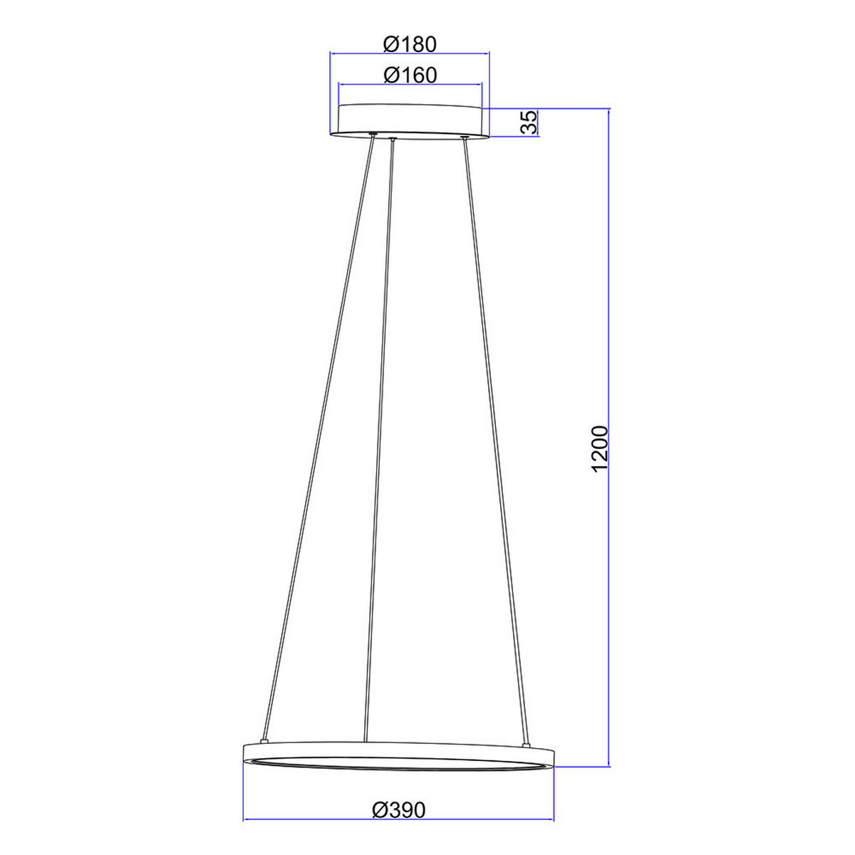 LED HÄNGELEUCHTE RALPH Silber Nickel-matt - Silberfarben, Metall (38.5/38.5/120cm) - Globo Lighting