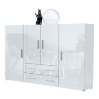 HIGHBOARD Nora Front in Weiß Hochglanz - Weiß Hochglanz, Holzwerkstoff (166/106/35cm) - Vladon