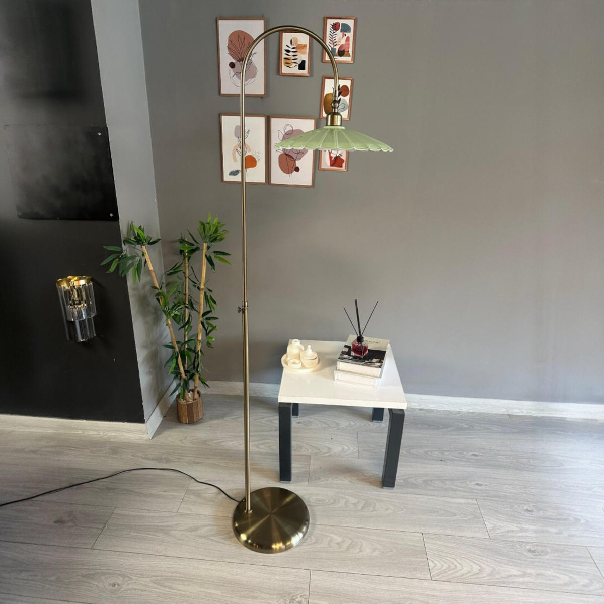 STEHLAMPE Axelor 170 Cm - Mintgrün, Metall (30/30/169cm) - Bamyum
