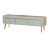 TV-LOWBOARD Pistazie grün, Eiche, skandinavisch 160 cm, TV Unterteil mit Schubladen - Eichefarben/Pastellgrün, Holz/Holzwerkstoff (160/50/40cm) - Furn.Design