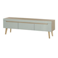 TV-LOWBOARD Pistazie grün, Eiche, skandinavisch 160 cm, TV Unterteil mit Schubladen - Eichefarben/Pastellgrün, Holz/Holzwerkstoff (160/50/40cm) - Furn.Design