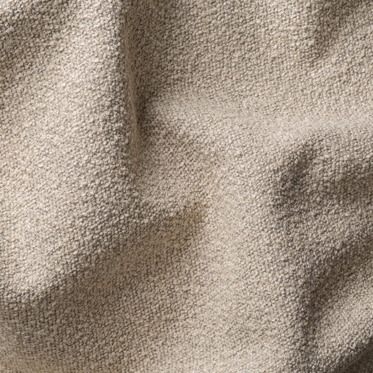SITZGARNITUR 2+1 Roundi Beige Bouclé - Beige/Schwarz, Holz/Kunststoff (150/76/80cm) - S-Style Möbel
