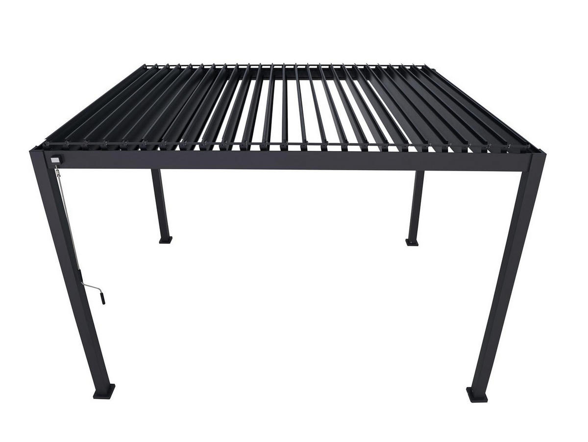 LAMELLENDACH-PERGOLA Mirador Deluxe 3x3,6 m Anthrazit Aluminium - Grau, Kunststoff (360/250/300cm) - Green Spirit