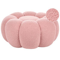 POUF bouclé roz Beaufort - roz aprins, material textil (60/27/60cm) - Beliani