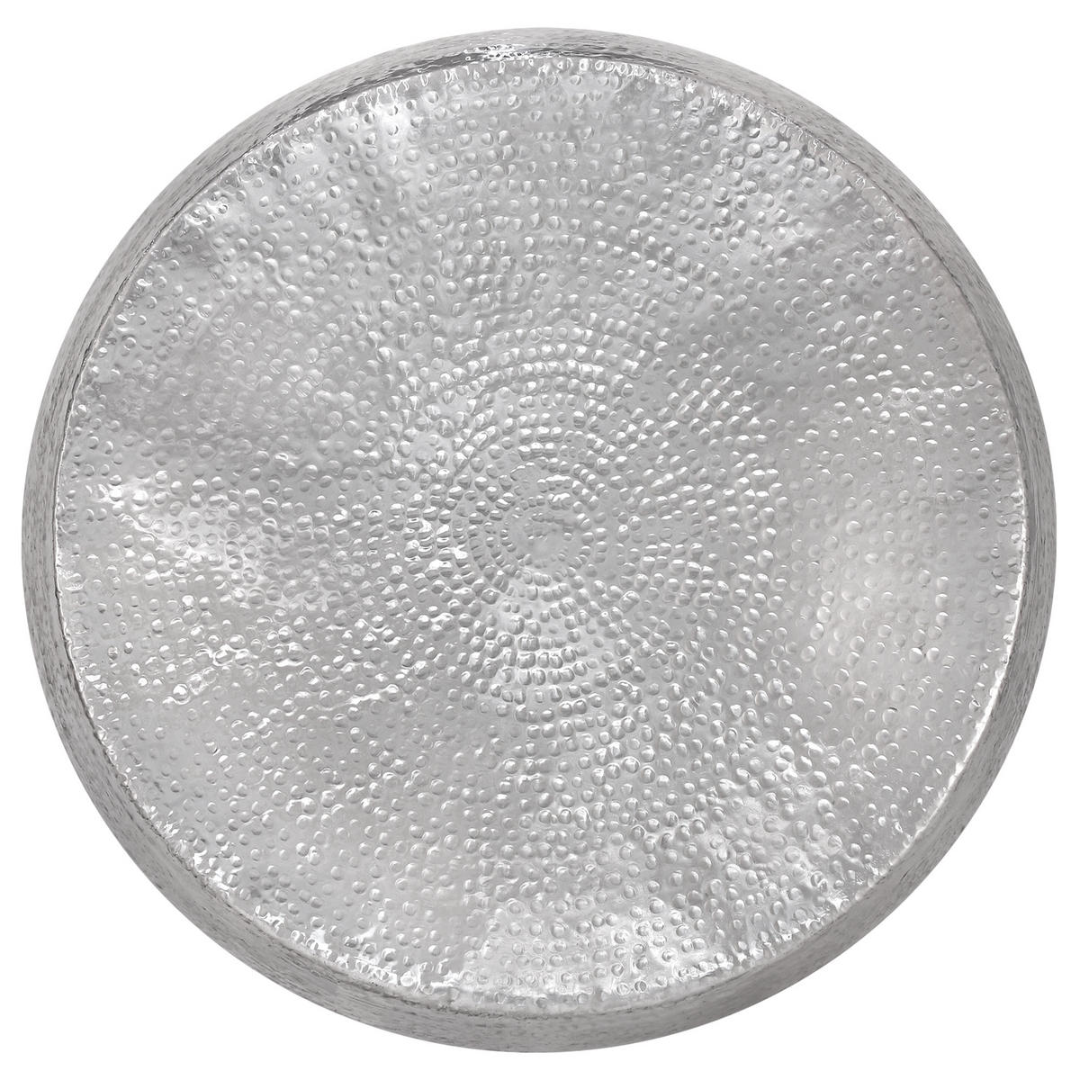 COUCHTISCH Ø90x45 cm rund Silber aus Aluminium Hammerschlag-Optik - Silberfarben, Metall (90/90/45cm) - WOMO-DESIGN