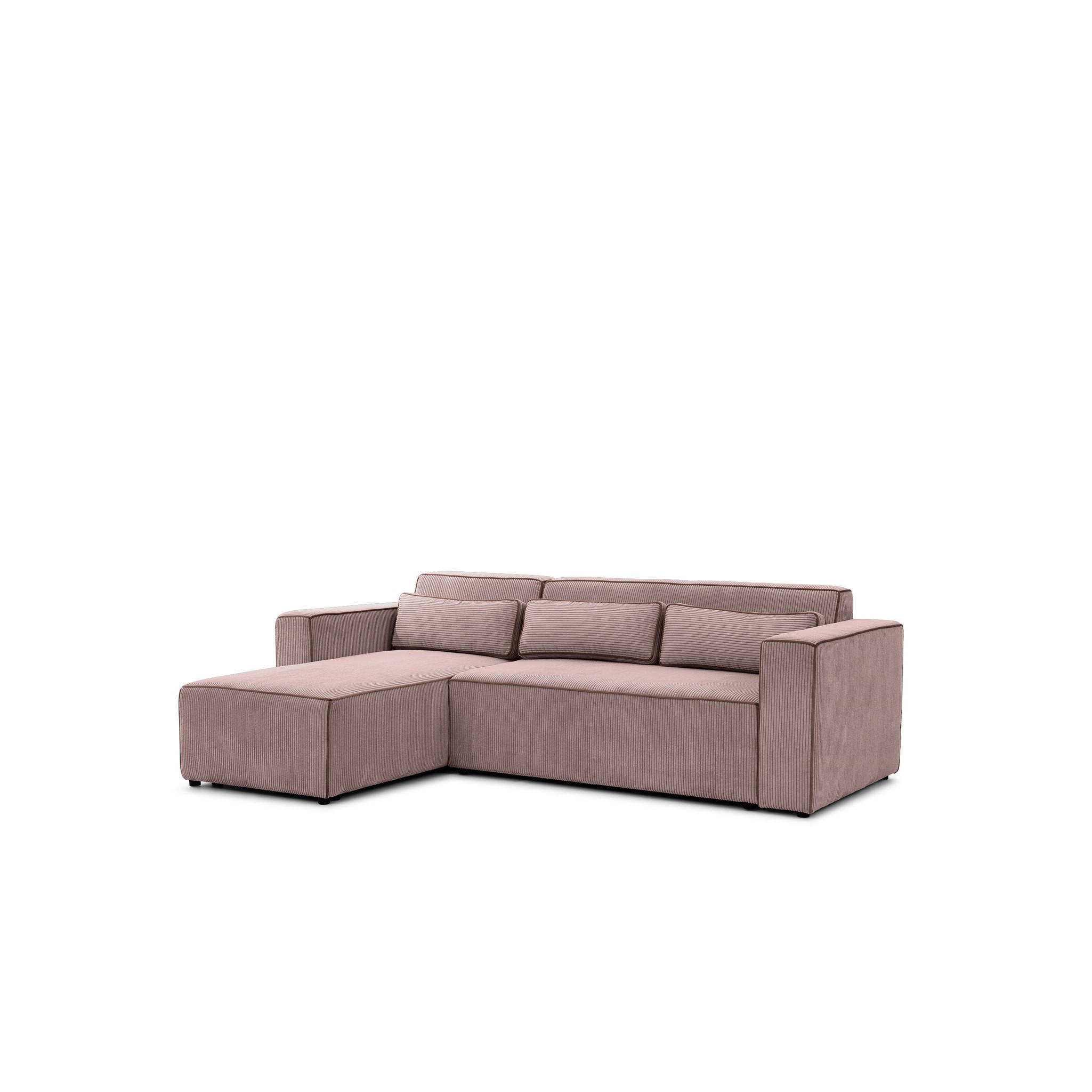 ECKSOFA Schlafsofa Waldo In Poso - Altrosa, Holzwerkstoff/Textil (260/173cm) - Fun Möbel