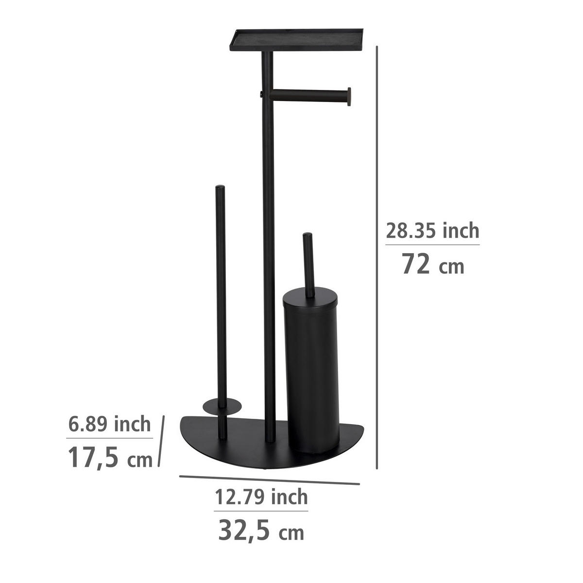 TOILETTENPAPIER- und Bürstenhalter Cosenza 32,5/17,5/72 cm - Schwarz, Metall (17.5/72/32.5cm) - Wenko