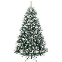 WEIHNACHTSBAUM DE-41586 Schnee, 1000 Spitzen, Tannenzapfen 180 cm - Weiß/Grün, Kunststoff (180cm) - ComfortXL
