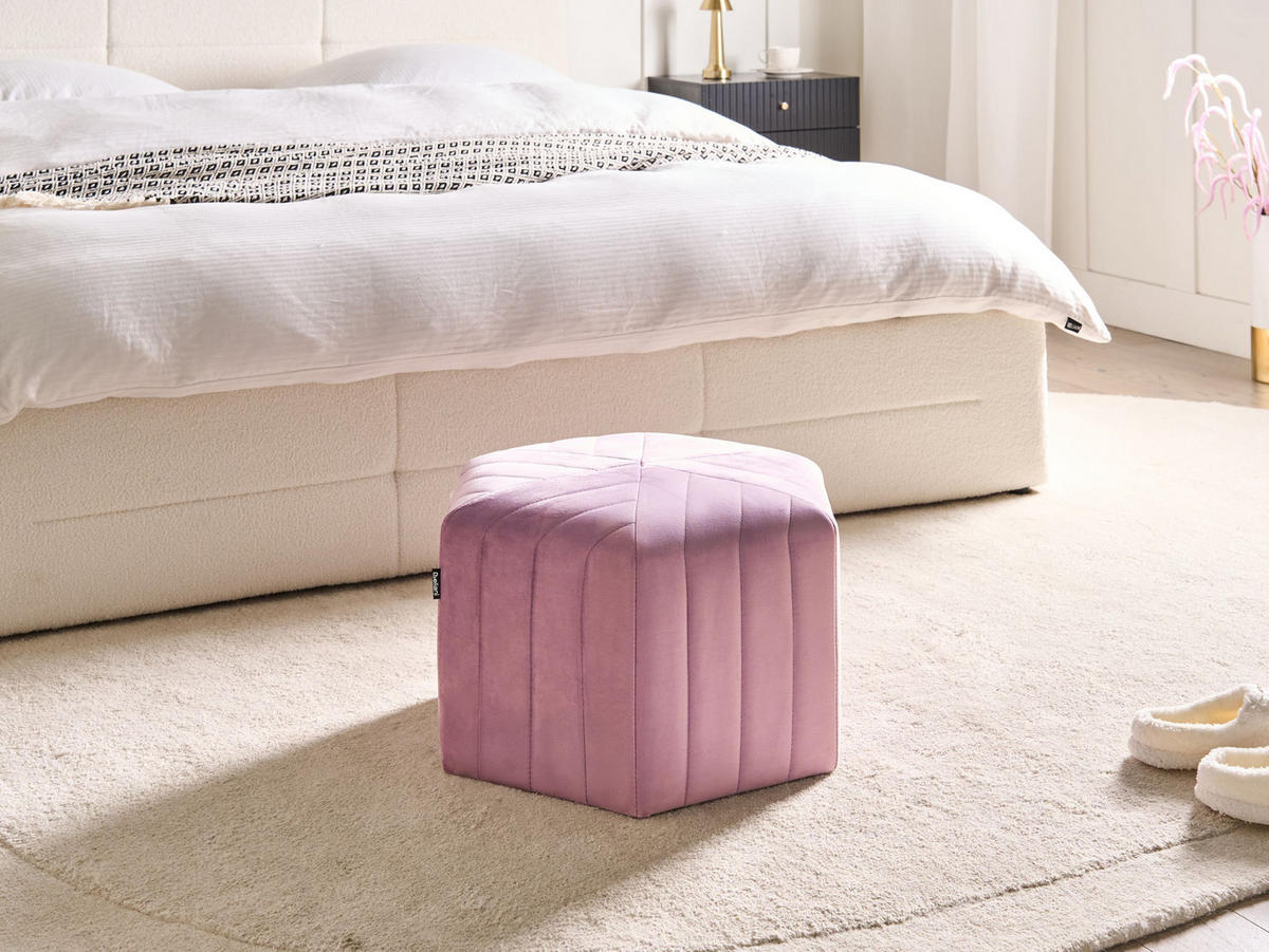 POUF Hellviolett Murietta - Violett, Textil (53/29/48cm) - Beliani