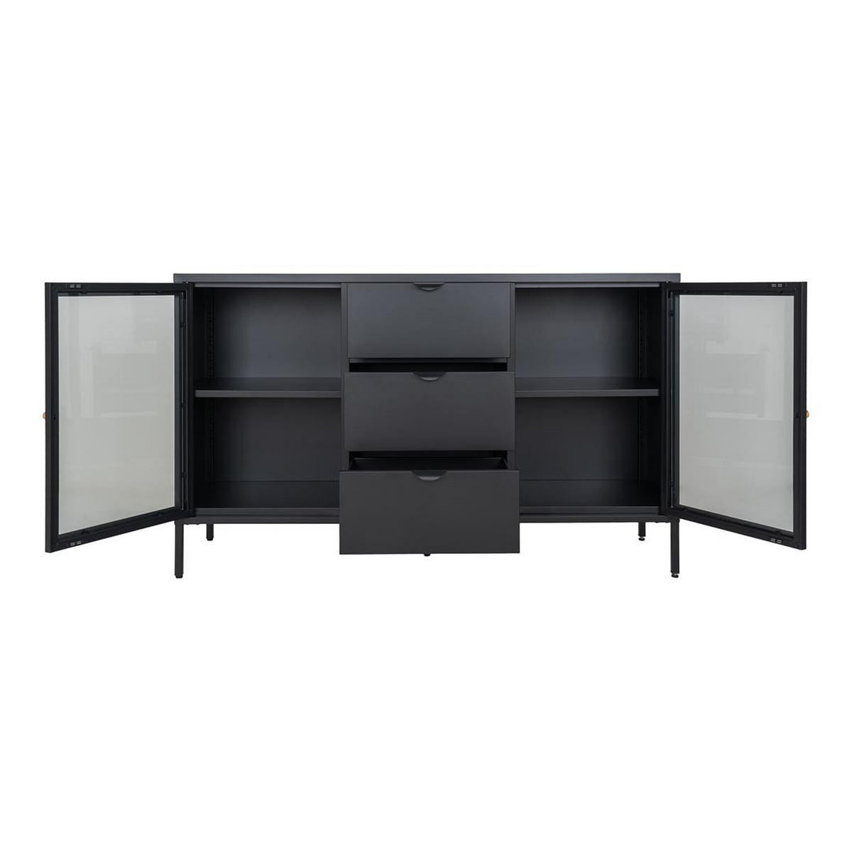 SIDEBOARD schwarz - Schwarz, Holzwerkstoff (140/85/40cm) - ebuy24