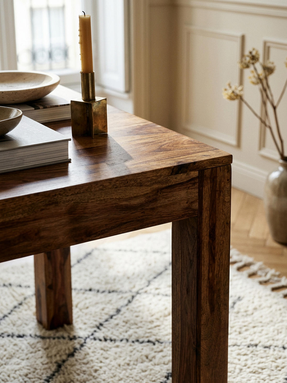 ESSTISCH Massivholz Akazie Rechteckig Handgefertigt NAKO, Braun 140x80x76 cm - Dunkelbraun/Braun, Holz (80/140/76cm) - KADIMA DESIGN