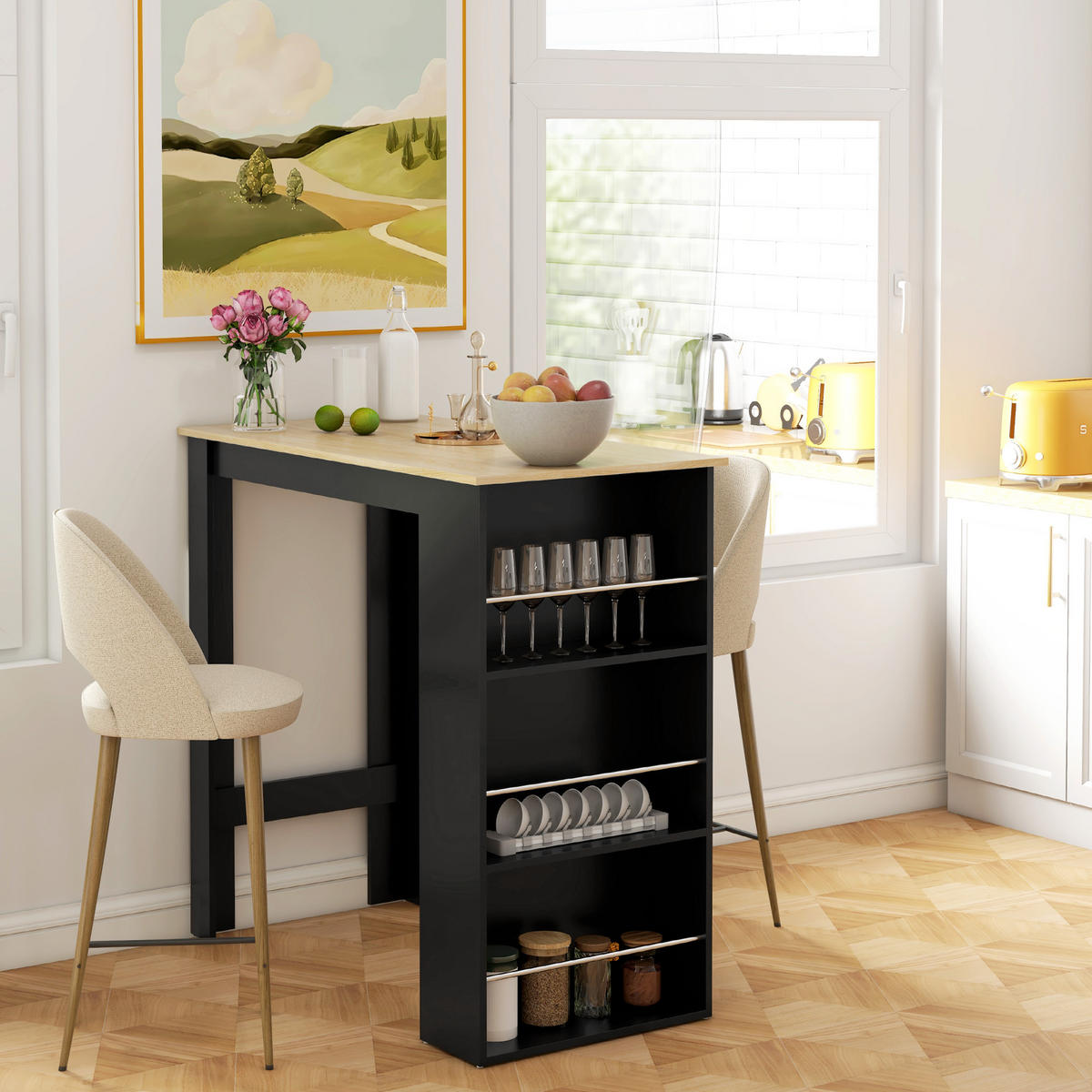 BARTISCH Schwarz 1 Stück - Schwarz, Kunststoff (112/57/106cm) - GiPP