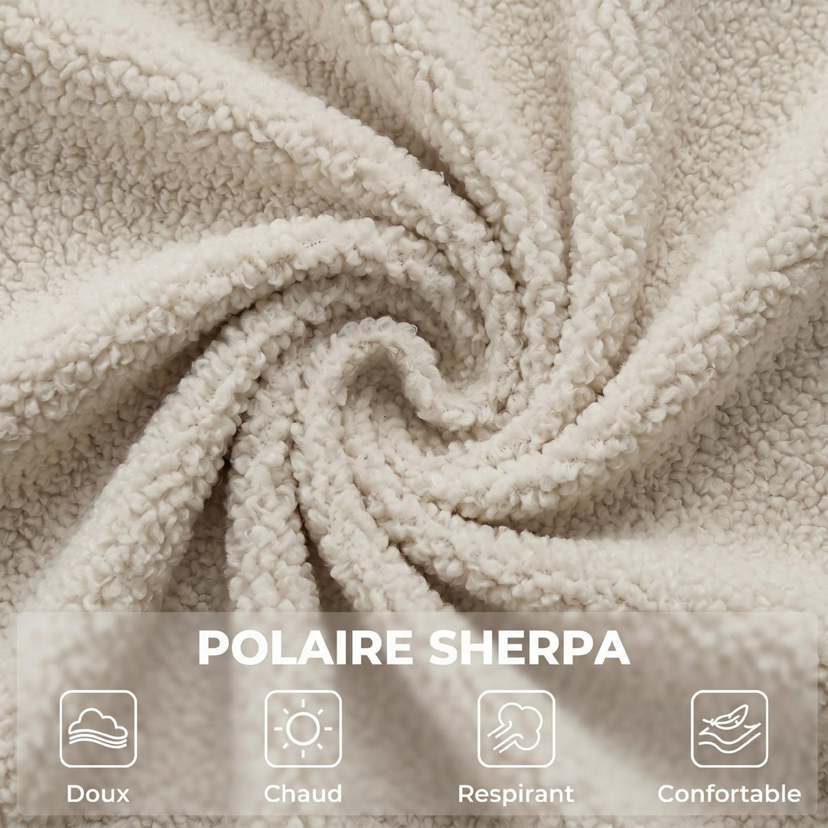 SCHAUKELSTUHL Bouclé-Stoff Fußstütze breite Rückenlehne Creme - Creme, Textil (97/100/72cm) - Vallsero