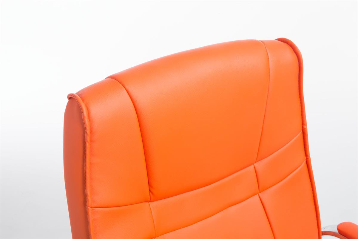 BESUCHERSTUHL Delhi Kunstleder Orange Konferenzstuhl Bürostuhl - Orange, Leder (60/104/67cm) - DELUKE