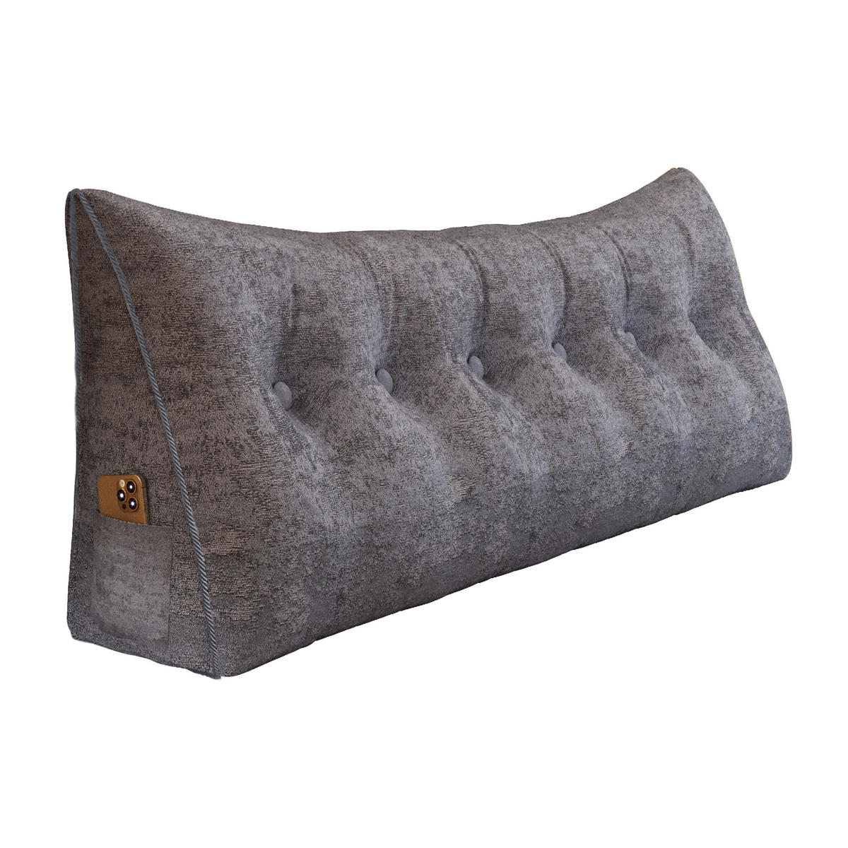 KEILKISSEN Samt Ergonomisches Groß 180cm - Grau, Textil (20/180cm) - Vercart