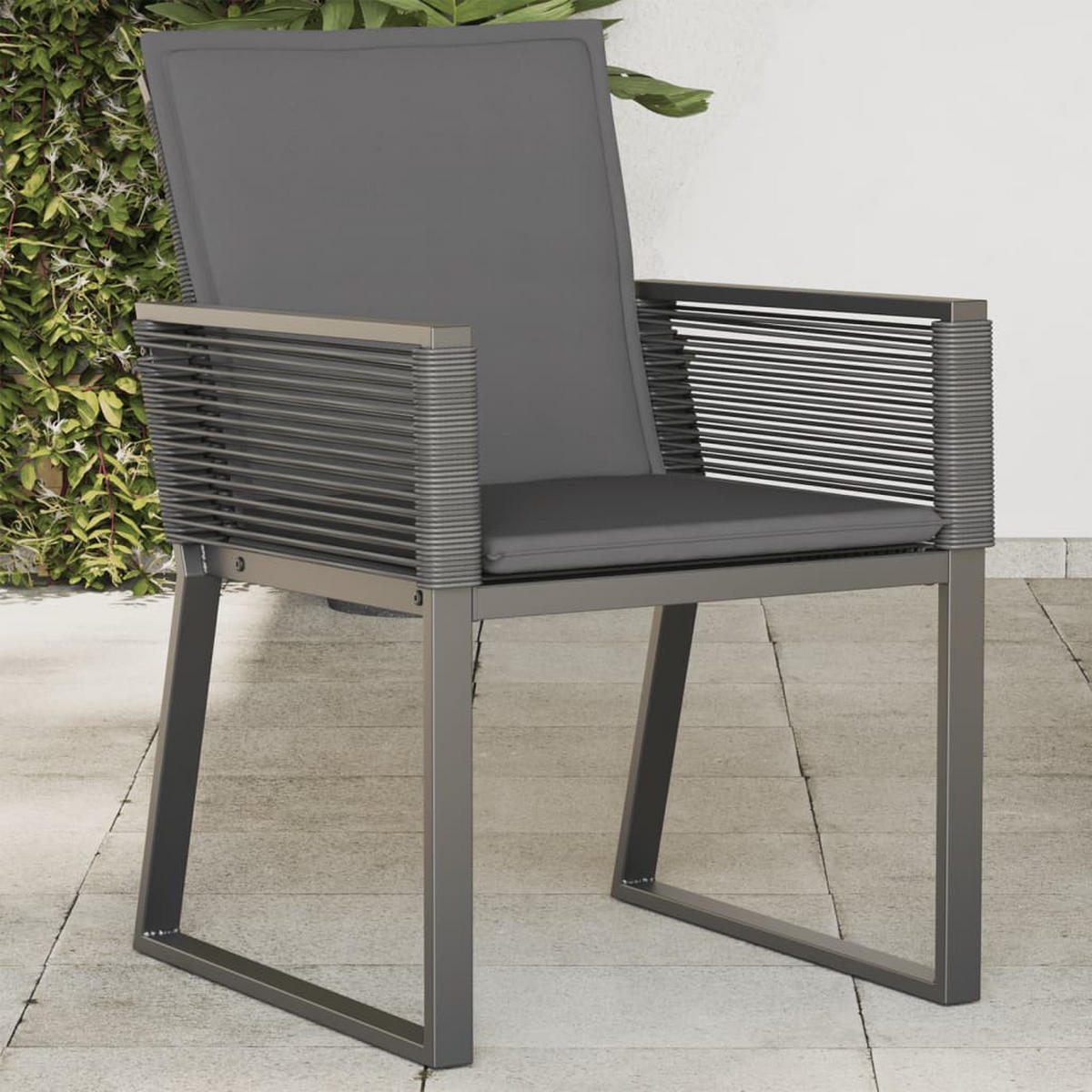 GARTENSTÜHLE Mit Kissen 4er Set Schwarz Poly Rattan - Schwarz, Kunststoff (53/79/59cm) - vidaXL