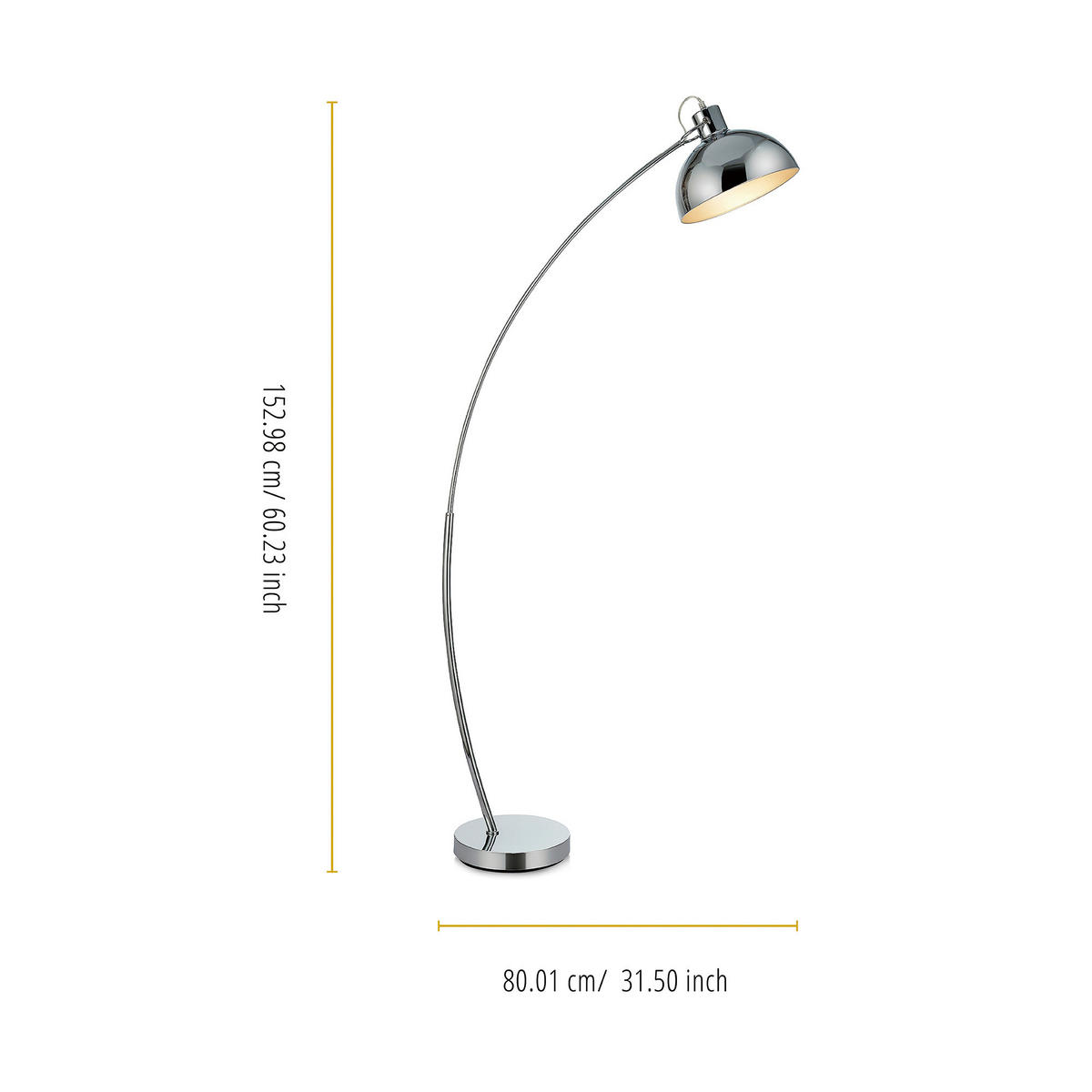 BOGENLEUCHTE Silber - Silberfarben, Metall (153/24.9/153cm) - Teamson Home