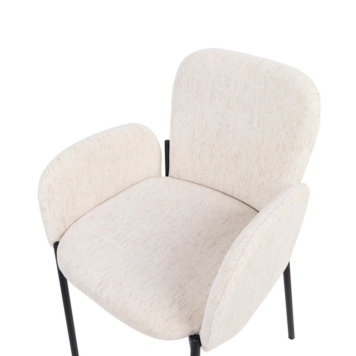 ESSZIMMERSTUHL 2er-Set Stoff Beige Albee - Beige/Schwarz, Textil (52/81/47cm) - Beliani