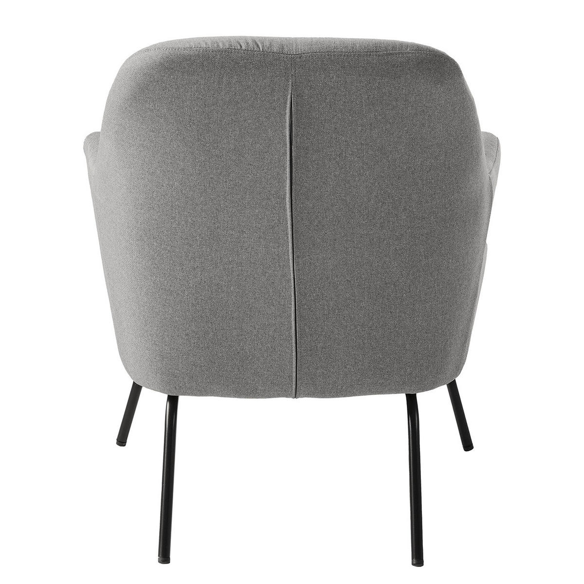 SESSEL - Webstoff - Platinfarben, Textil/Metall (74/83/73cm) - home24