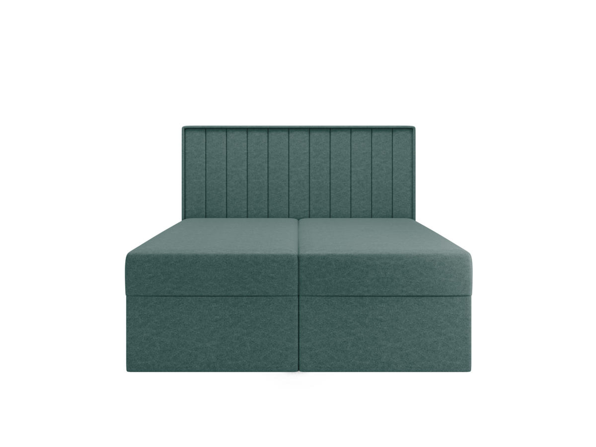 BOXBETT - Taschenmatratze + Topper 160x200 dunkelgrün velvet - Dunkelgrün, Holz/Holzwerkstoff (160/200cm) - SIMKAM Furniture