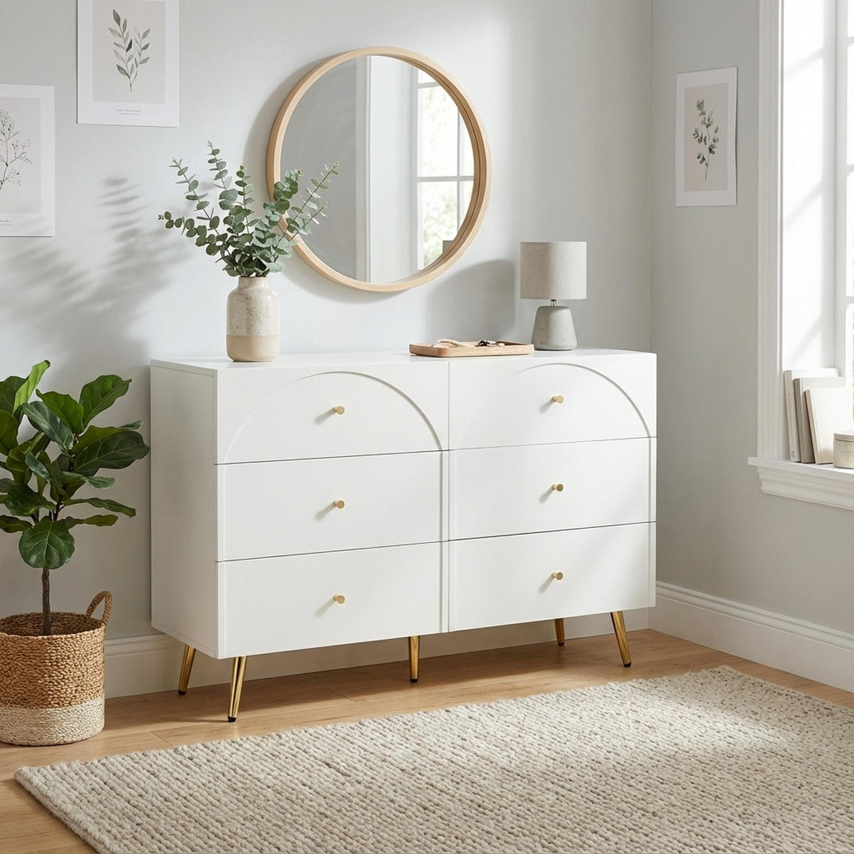 SIDEBOARD Weiß 120/40/85 cm - Weiß, Holzwerkstoff/Metall (40/85/120cm) - Urban Meuble