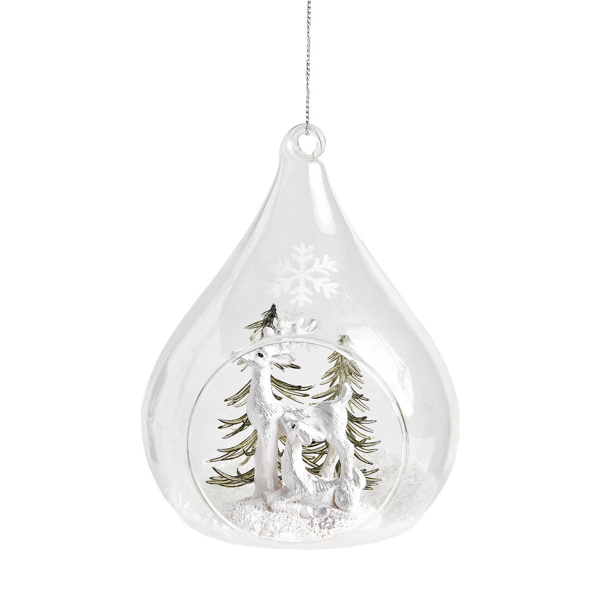 WEIHNACHTSKUGEL Glas SNOWKI, 10x12 cm, Transparent, Christbaumkugeln, Weihnachtsdeko Xmas, Christmas Deko - Braun, Glas (10/12/8cm) - home&you