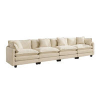 4-SITZER-SOFA aus Chenille mit modularem Design, beige - Beige, Textil (75/84/380cm) - Luhomfu
