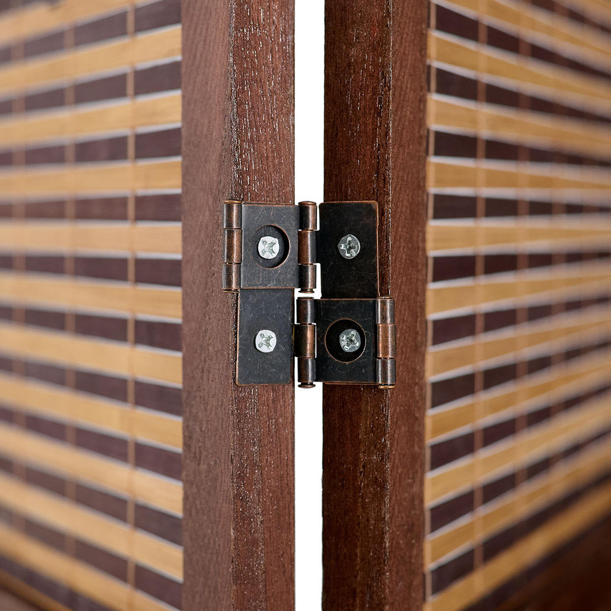 PARAVENT 4-tlg. 160/200 cm Braun Bambusstreben - Braun, Holz (160/200/2cm) - Homestyle4u