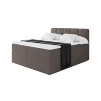 BOXBETT mit Matratze H3/H4 - FAMA KING - 180x200 cm Braun Quelle - Braun, Holzwerkstoff (180/200cm) - ALTDECOR