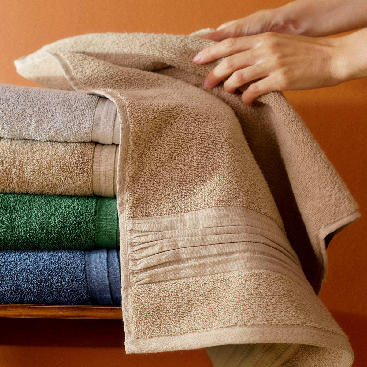 BADETUCH Meride beige 50/90 cm - Beige, Textil (50/90cm) - Homla