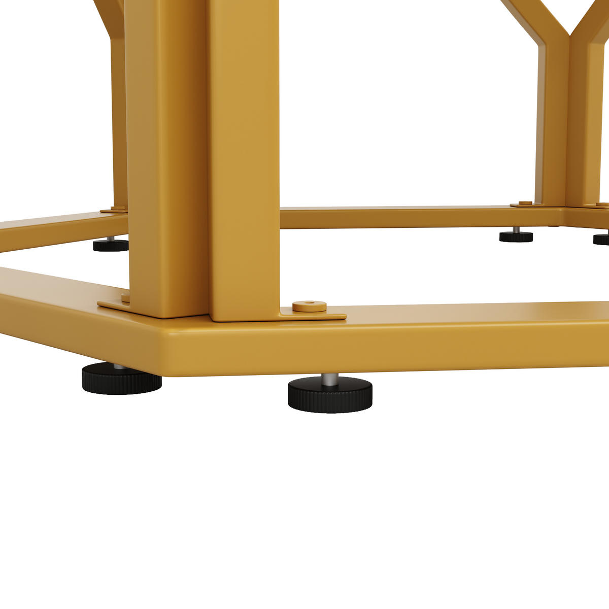 ESSTISCH 100x100x76 cm in Gold und Weiß aus MDF mit Metallbeinen als kompakter Tisch - Weiß, Holzwerkstoff (100/100/76cm) - Modfu