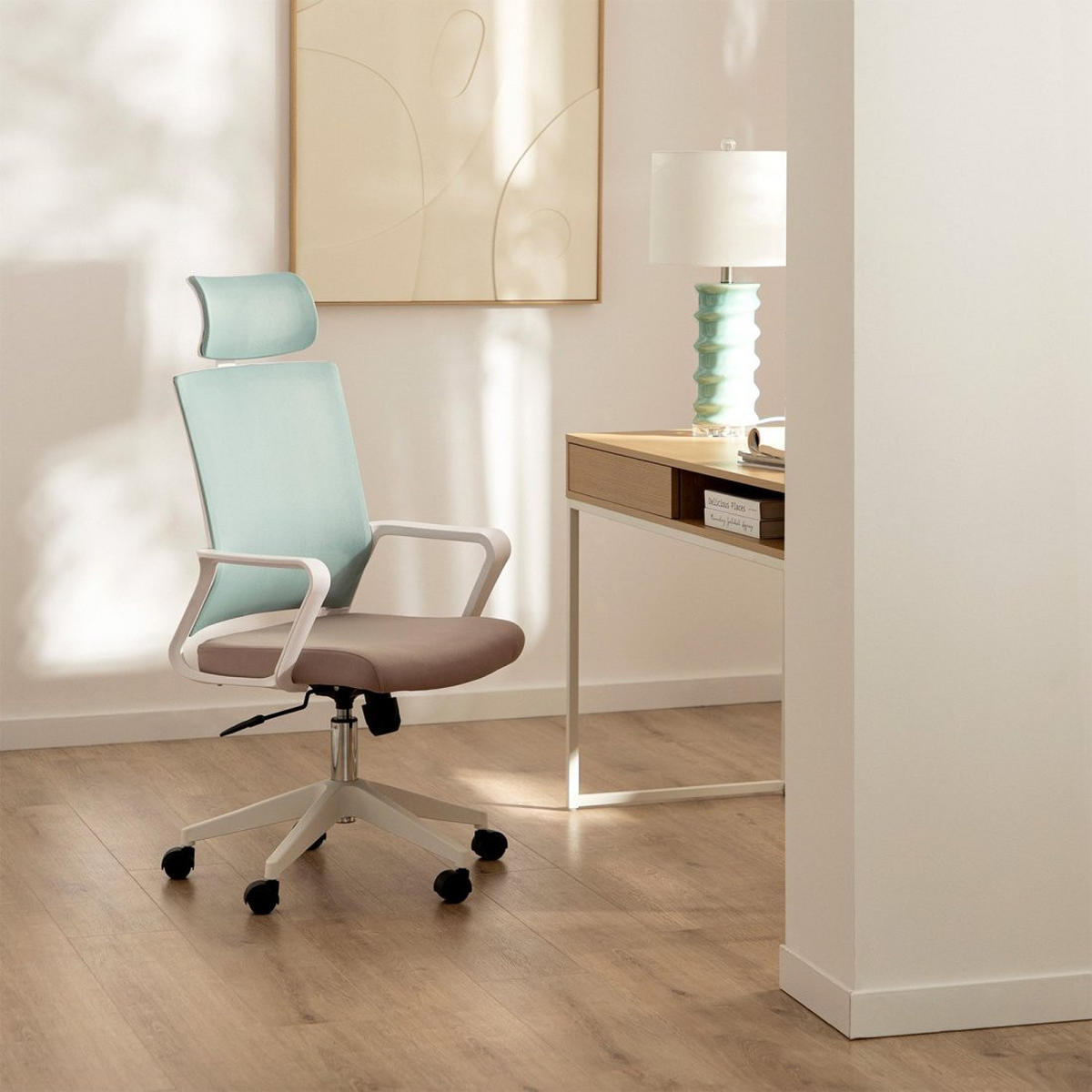 SCHREIBTISCHSTUHL Leima Zweifarbig 60 cm x 112-127 cm - Multicolor, Kunststoff (60/112/64cm)