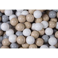 BÄLLE für Bällebad, Spielbälle, Plastikbälle für Kinder Set 200 pcs.: Beige/Grau/Weiß - Dunkelbraun, Textil (7/7/7cm) - MeowBaby