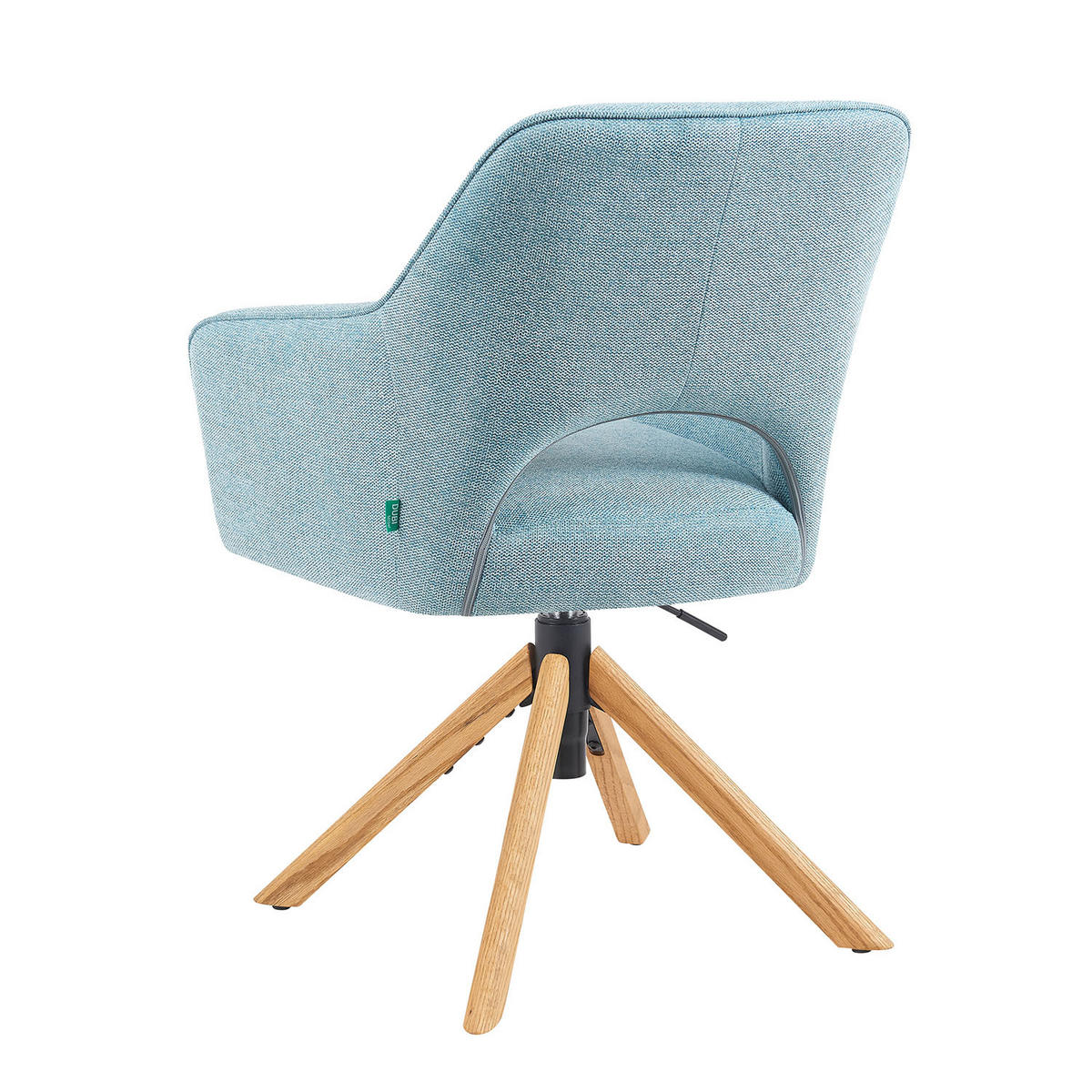 BÜROSTUHL Mika-Amia - Honigeiche/Hellblau, Eichenholz/Holz (60/88/65cm) - DUBI Möbel