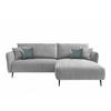 ECKSOFA mit verstellbare Armlehnen, beidseitig montierbar - Hellgrau/Schwarz, Textil/Metall (286/178cm) - myHomelando