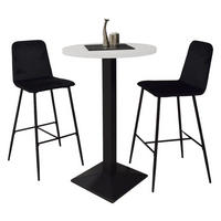 TRESENTISCH rund Eleanore 70 cm schwarz matt/weiß matt lack - Weiß, Metall (70/70/106cm) - 58aufmkessel