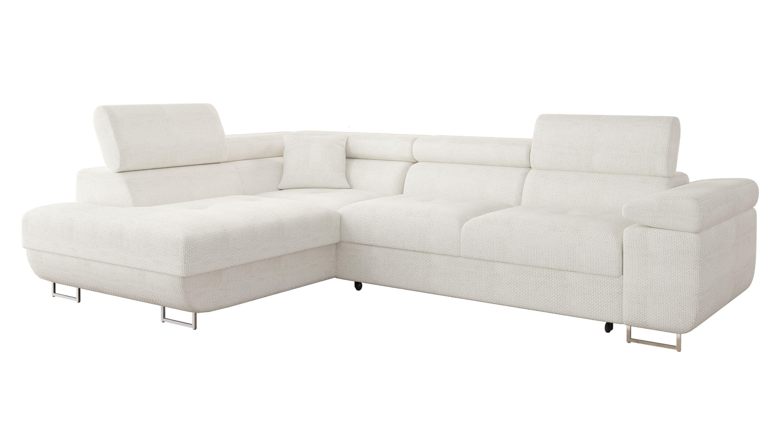 ECKSOFA Torezio, Seite: Links - Ecru, Holz/Textil (274/203cm) - MIRJAN24
